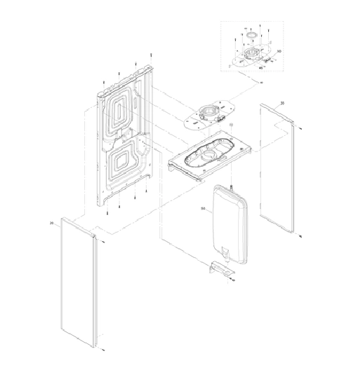 EXPANSION TANK-FLUE DRAIN-FRAME COMPONEN